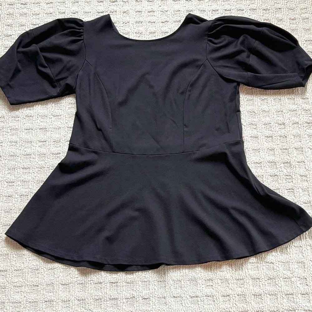 Eloquii Puff Sleeve Peplum Top - Size 16
